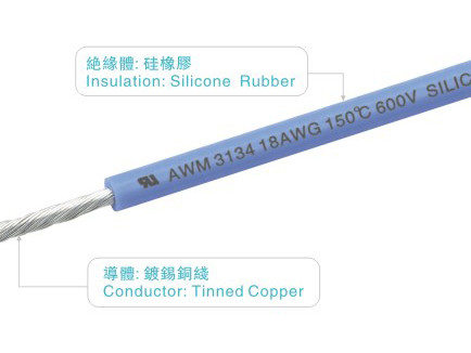 UL3134 सिलिकॉन रबर केबल्स वायर 600v 150C 18AWG FT2 ब्लैक यूएवी लाइटिंग