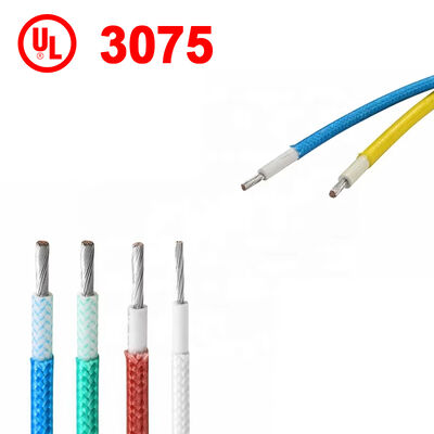 UL3075 10AWG सिलिकॉन फाइबरग्लास ब्रेडेड वायर, 600V रेटेड वोल्टेज और 200C तापमान रेटिंग के साथ औद्योगिक हीटरों के लिए